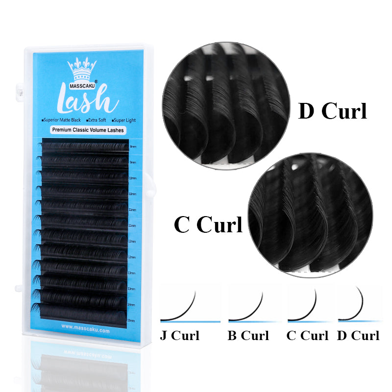 12 Lines Classic Volume Eyelash Extension 0.15mm Thickness