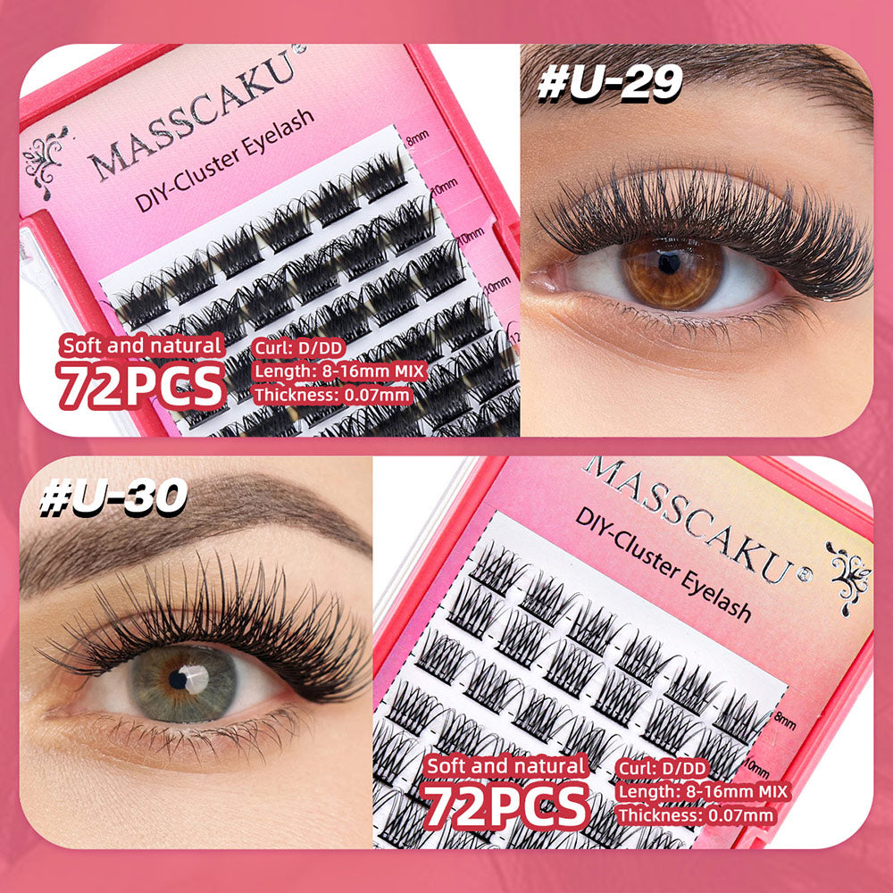 12 Small Lines DlY Clusters Lash Extention #31