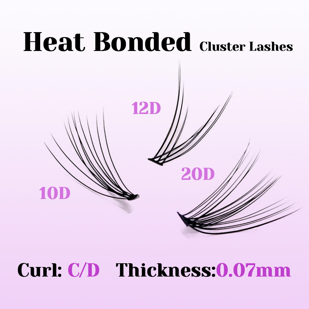 Heat Bonded Cluster Eyelash Extension 20D