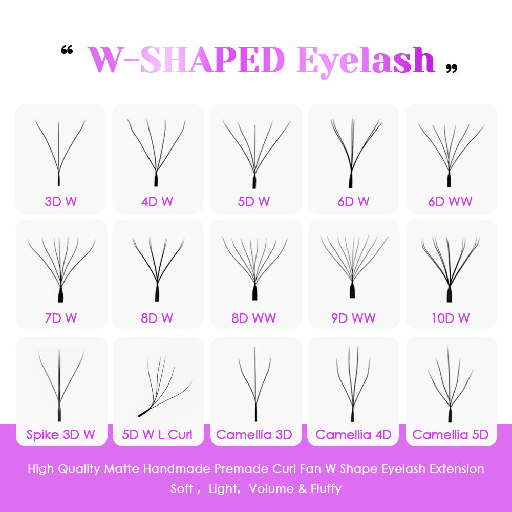 7D W Shaped Premade Fans Eyelash Extension