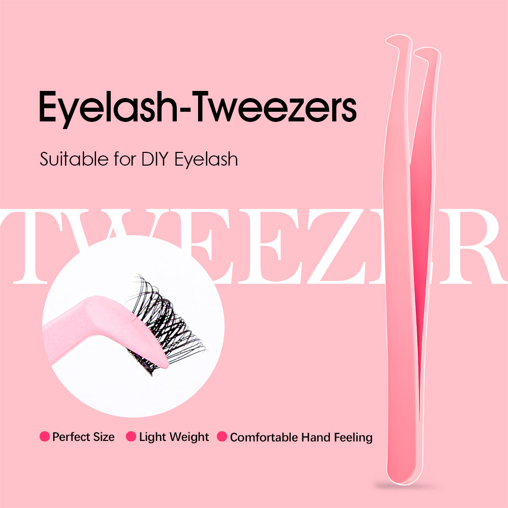 Pink Eagle Beak Shaped DIY Eyelash Tweezers