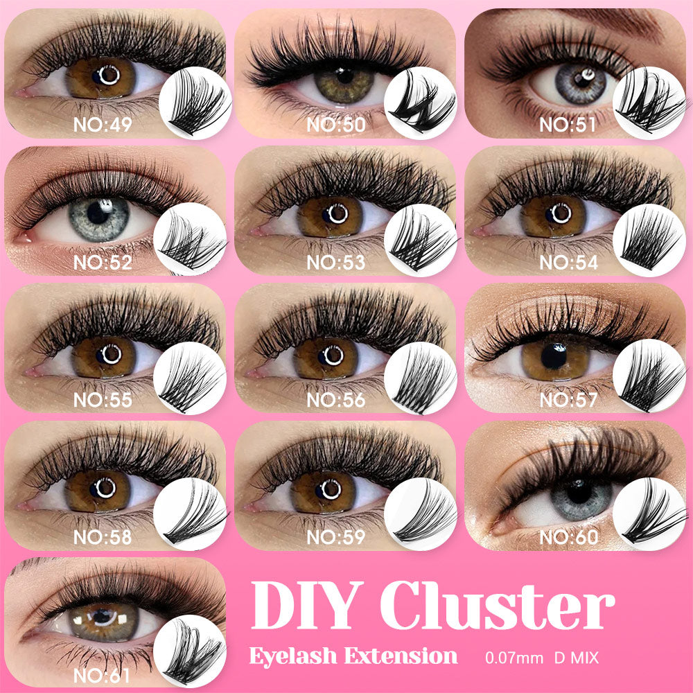 10 Lines Home DlY Clusters Lash Extention #58