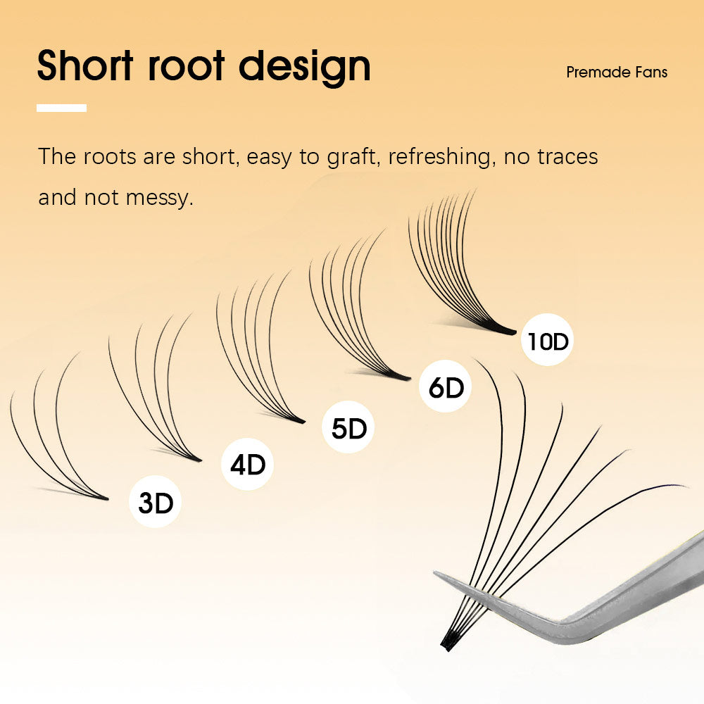 Premade Fans Short Stem Lashes 5D