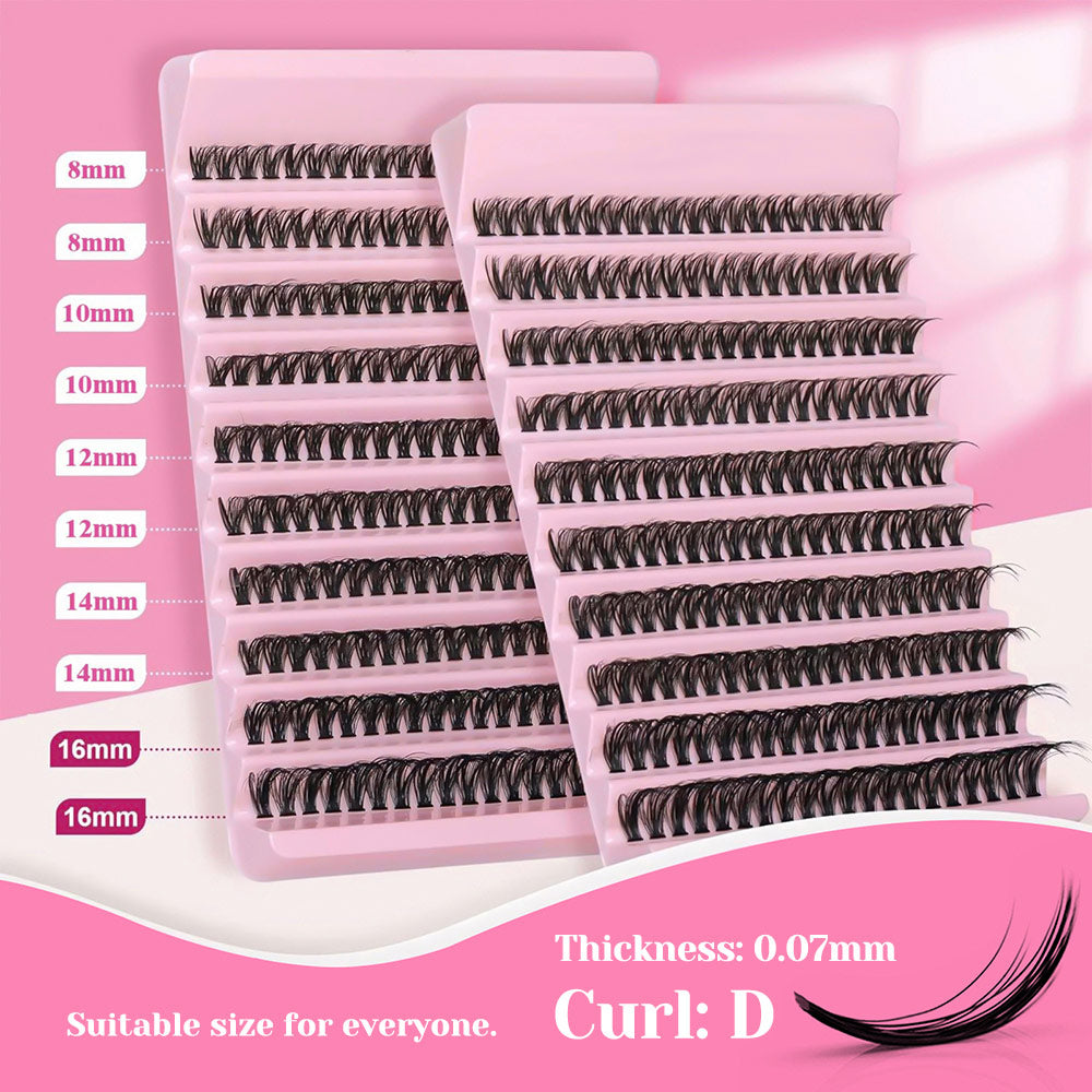 10 Lines Home DlY Clusters Lash Extention #58