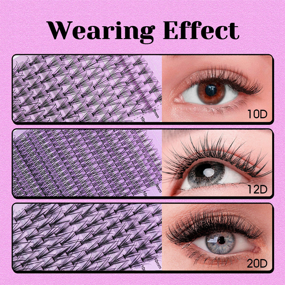 Heat Bonded Cluster Eyelash Extension 20D