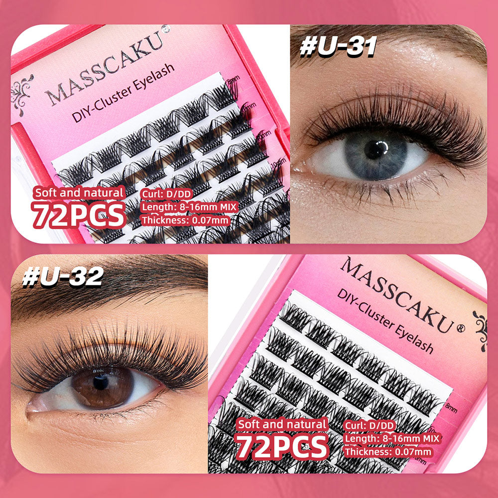 12 Small Lines DlY Clusters Lash Extention #29