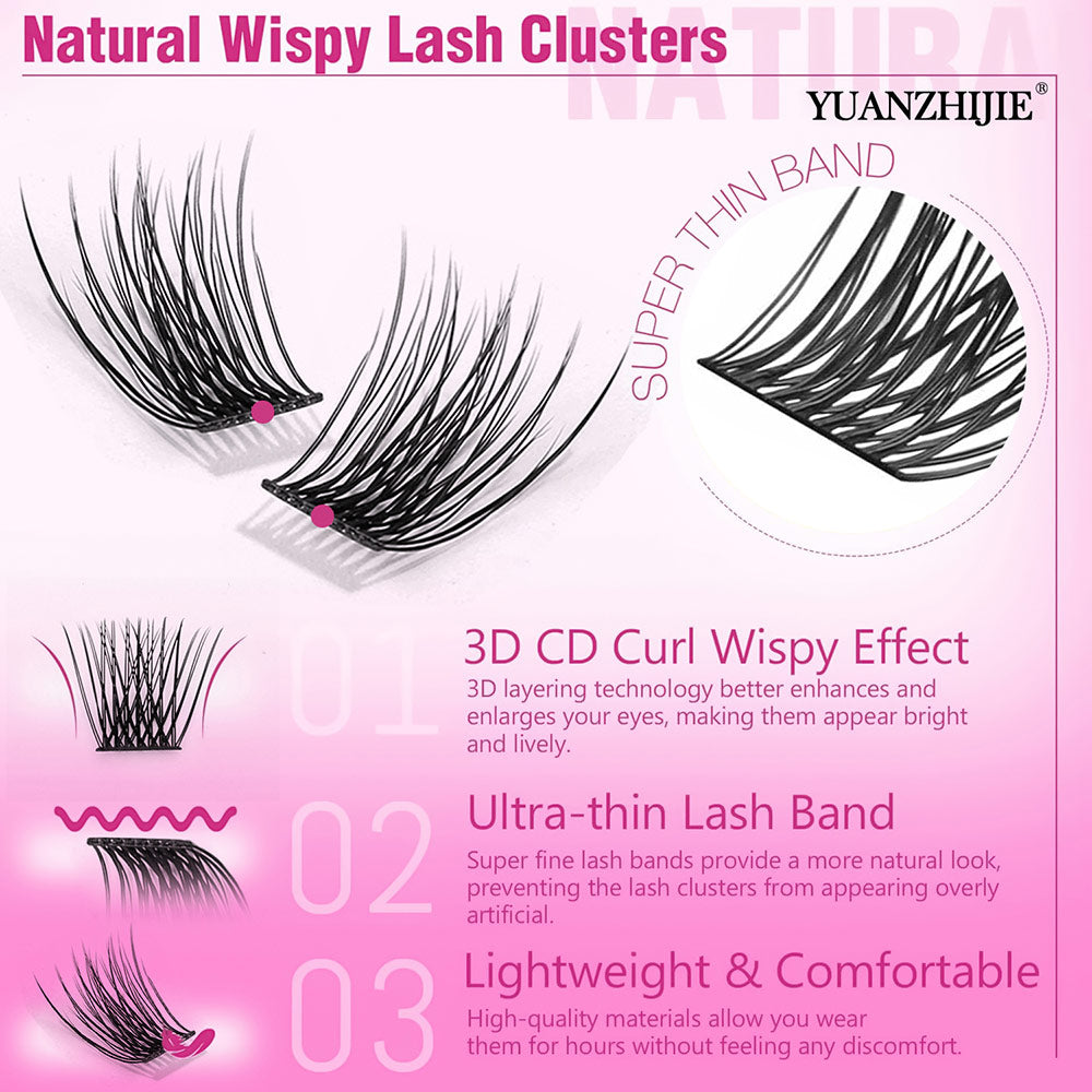 3 Big Lines DlY Clusters Lash Extention #676