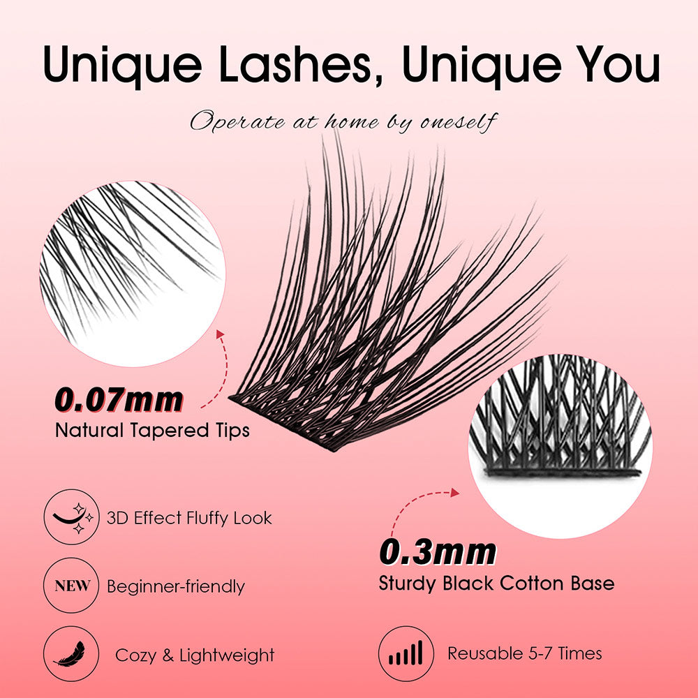 12 Small Lines DlY Clusters Lash Extention #31
