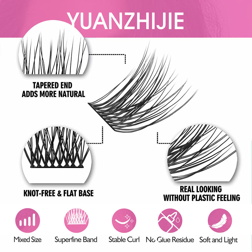 3 Big Lines DlY Clusters Lash Extention #676