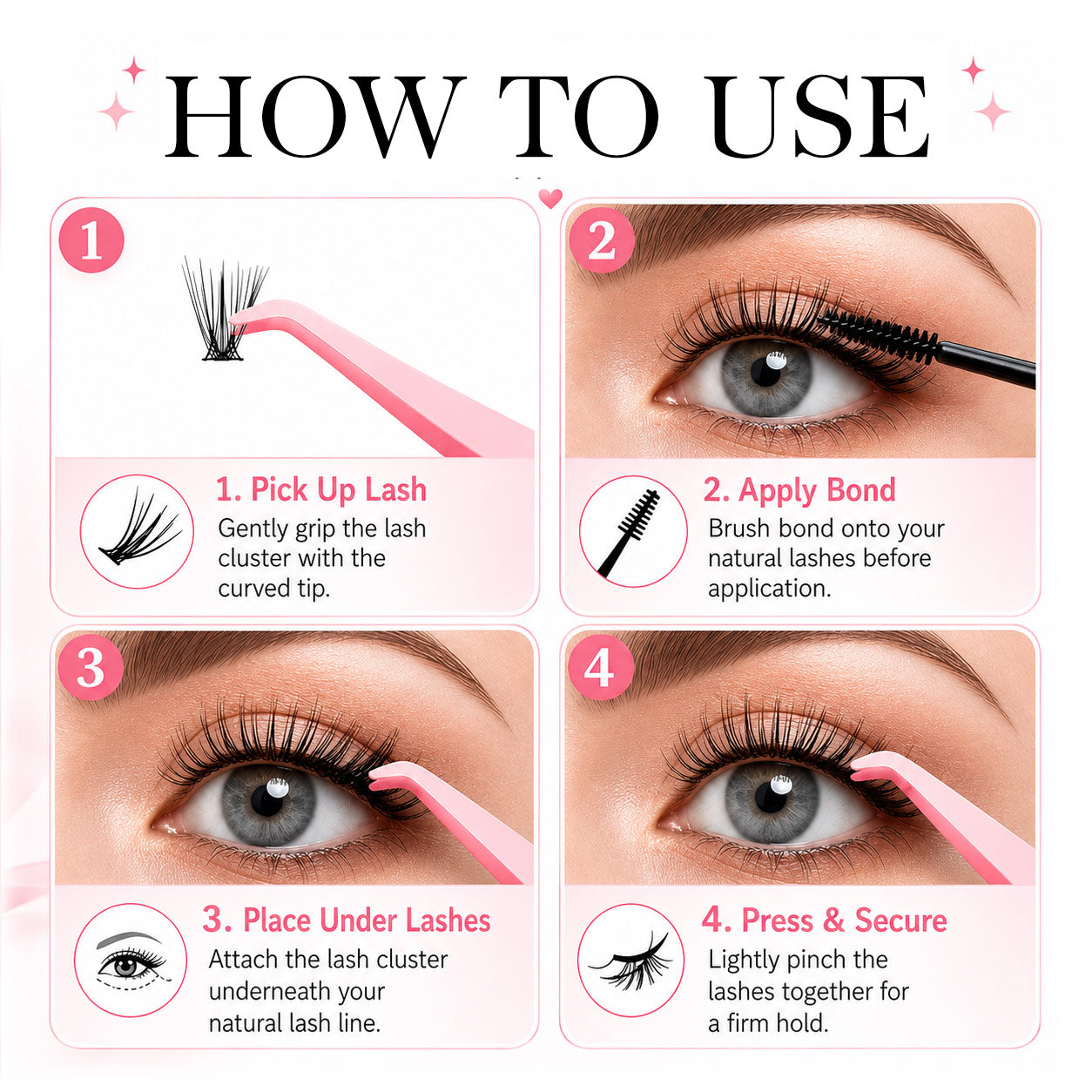 Pink Eagle Beak Shaped DIY Eyelash Tweezers