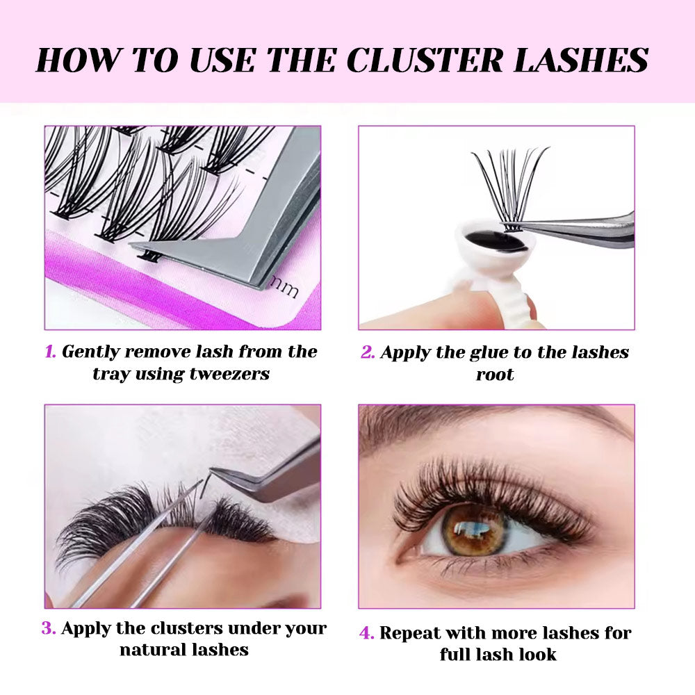 Heat Bonded Cluster Eyelash Extension 20D