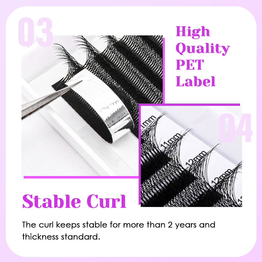 7D W Shaped Premade Fans Eyelash Extension