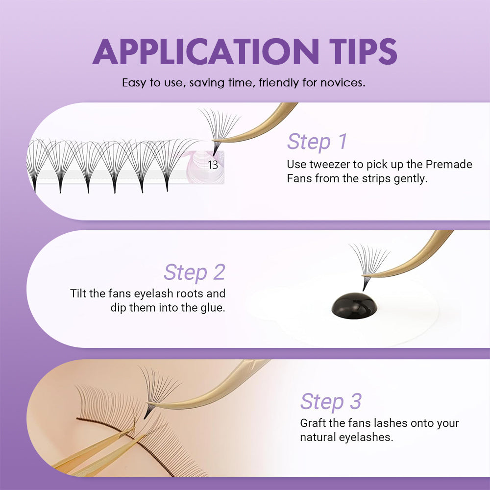 Sharp Base Premade Fans Eyelash 20D
