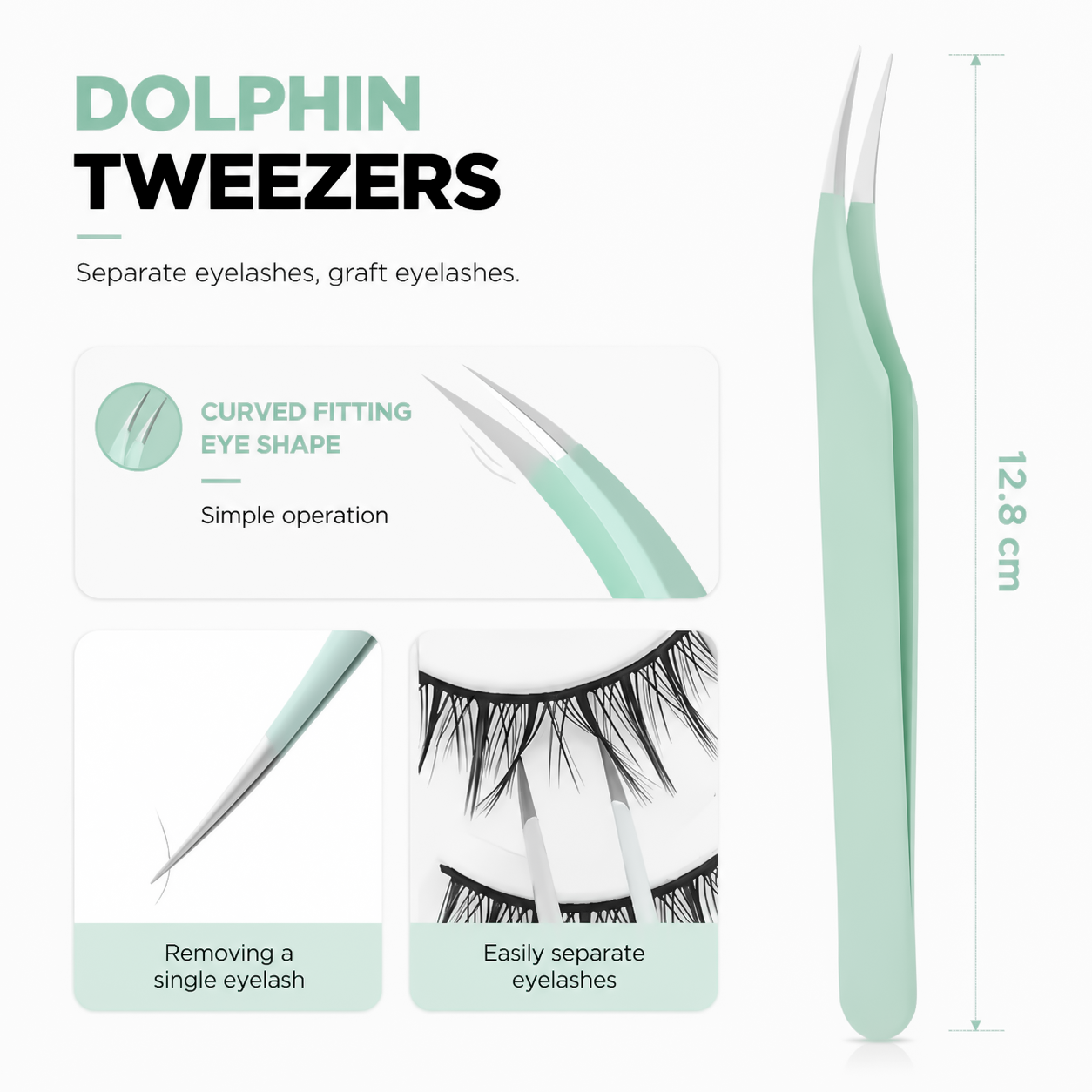 Color Beauty Salon Eyelash Tweezers