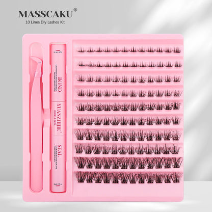 10 Lines Home DlY Clusters Lash Kit #100