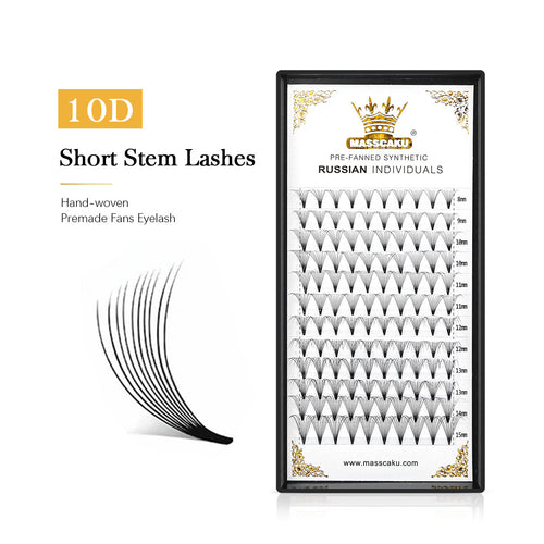 Premade Fans Short Stem Lashes 10D
