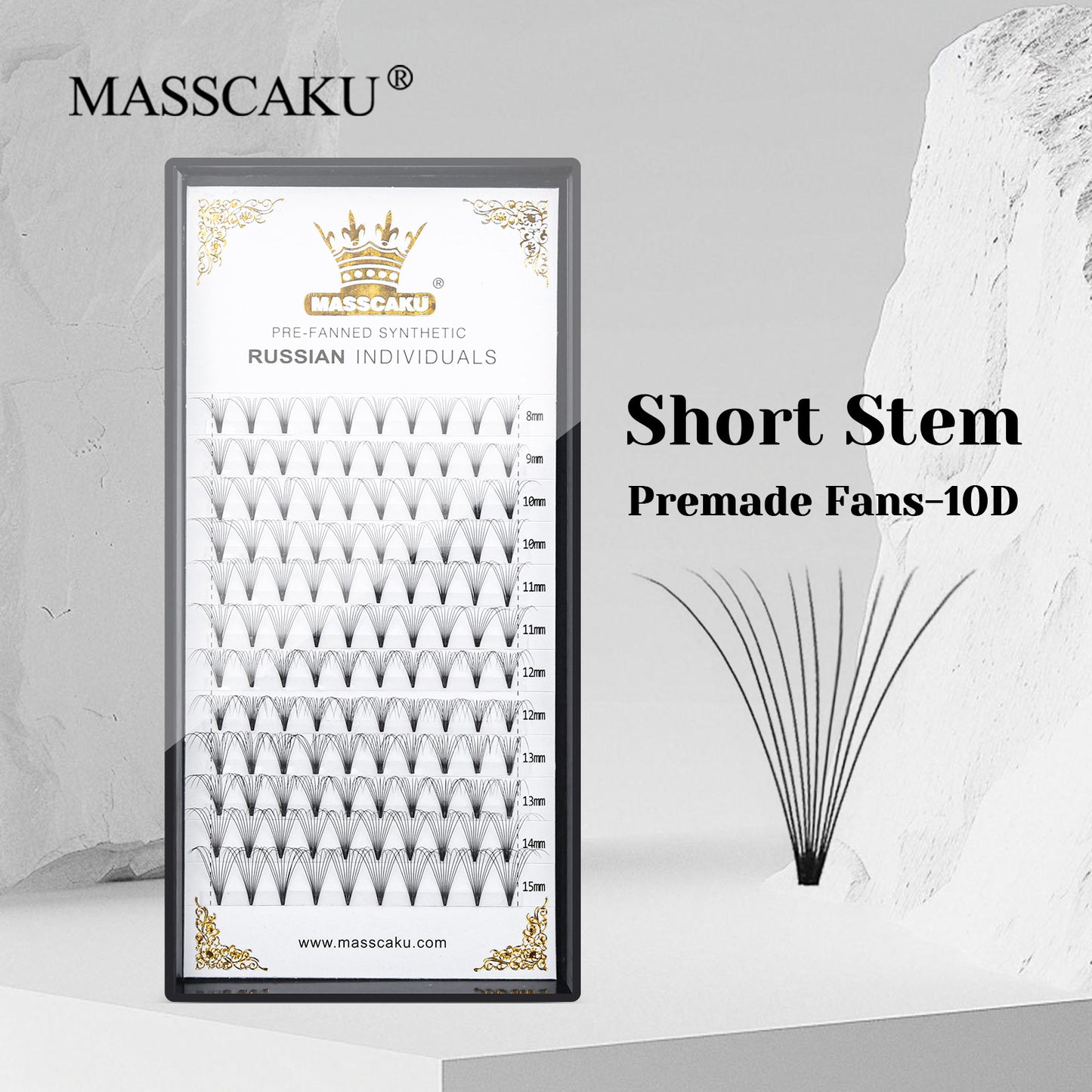 Premade Fans Short Stem Lashes 10D