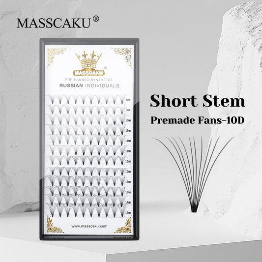Premade Fans Short Stem Lashes 10D