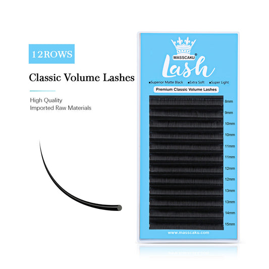 12 Lines Classic Volume Eyelash Extension 0.15mm Thickness
