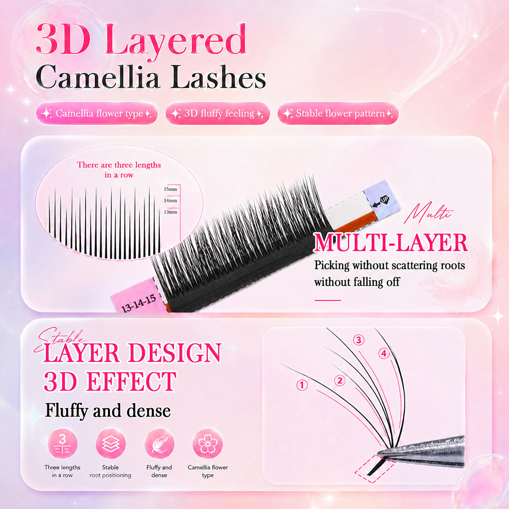 Layered Camellia Eyelash