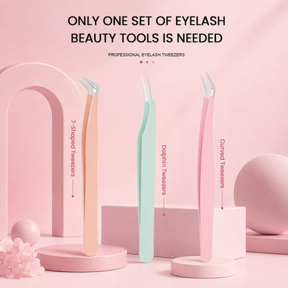Color Beauty Salon Eyelash Tweezers