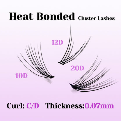 Heat Bonded Cluster Eyelash Extension 20D