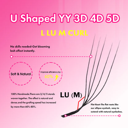 رموش بنية 5D على شكل حرف W 