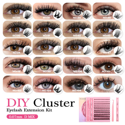10 Lines Home DlY Clusters Lash Kit #90