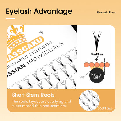 Premade Fans Short Stem Lashes 4D