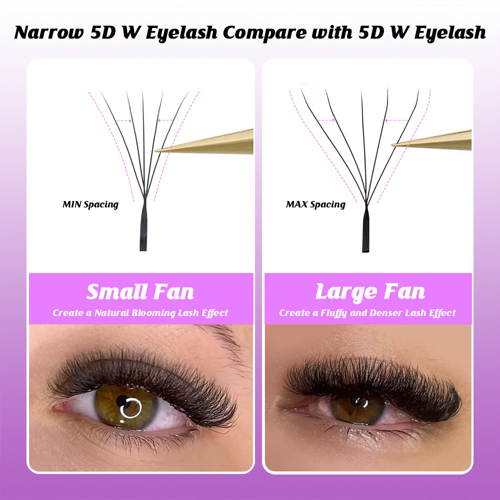 رموش بنية 5D على شكل حرف W 