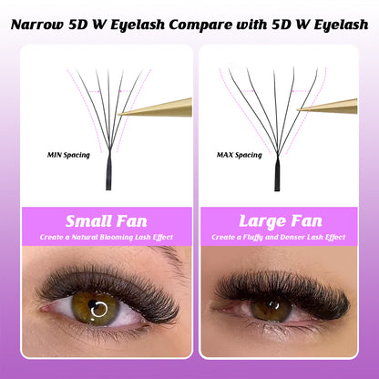 رموش بنية 5D على شكل حرف W 