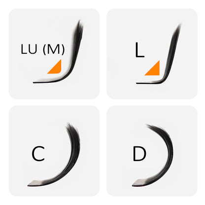 3D W Shaped Premade Fans Eyelash L LU M Curl