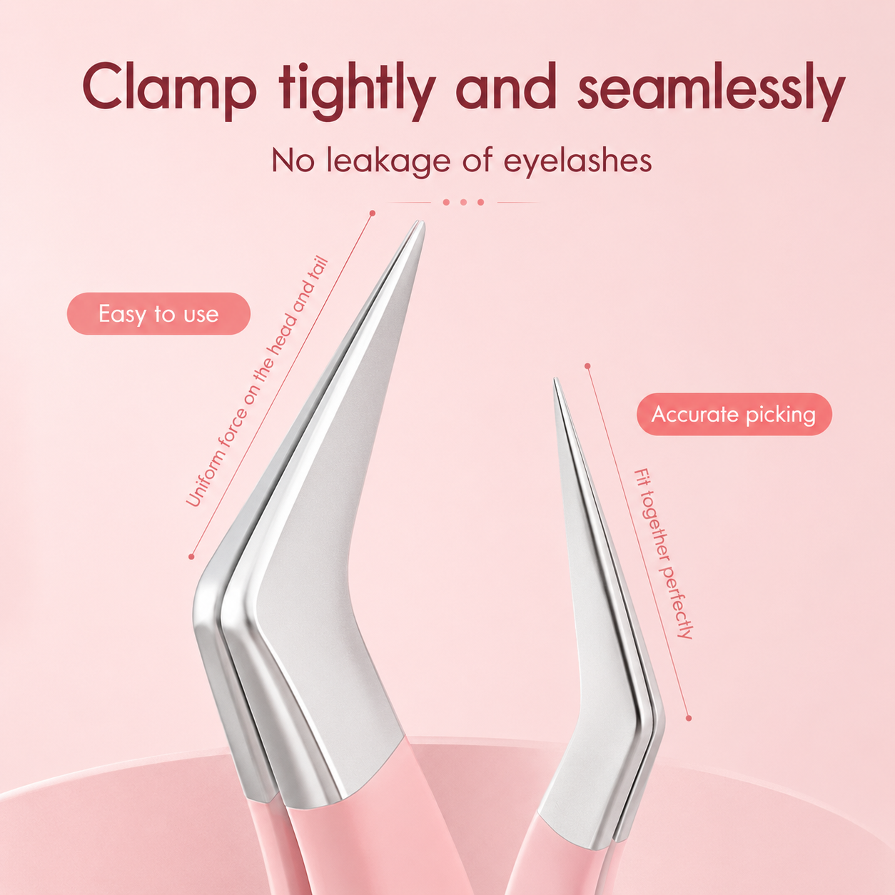 Color Beauty Salon Eyelash Tweezers