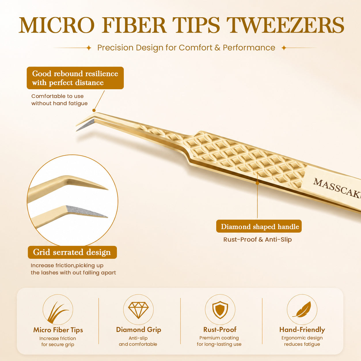 Fiber Mouth High-End Beauty Salon Grafting Tweezers