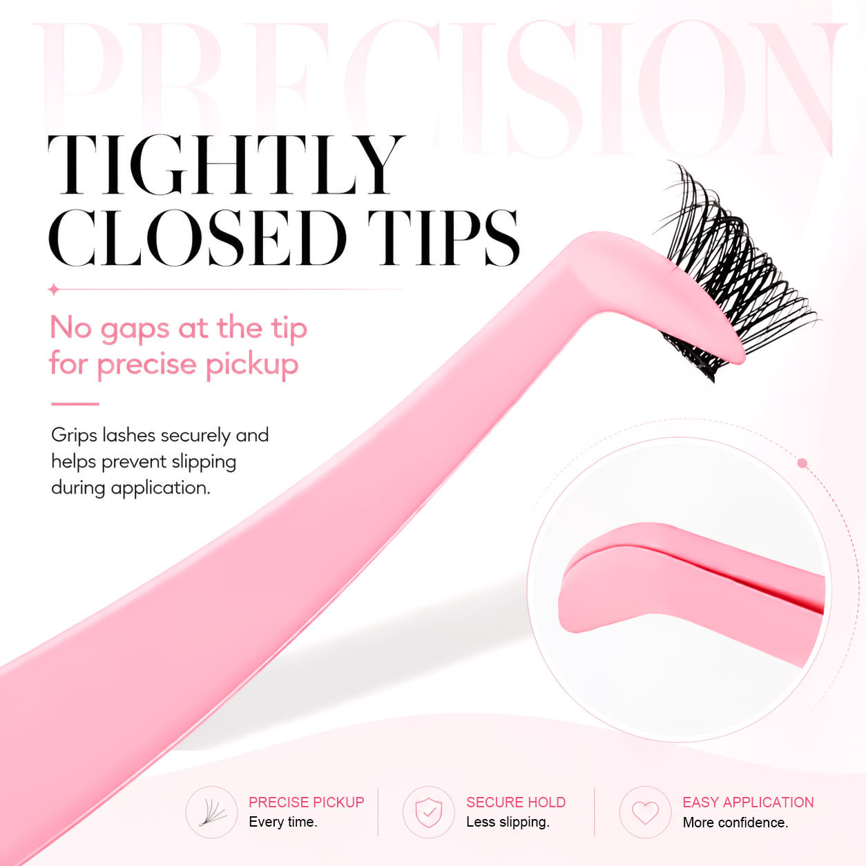 Pink Eagle Beak Shaped DIY Eyelash Tweezers