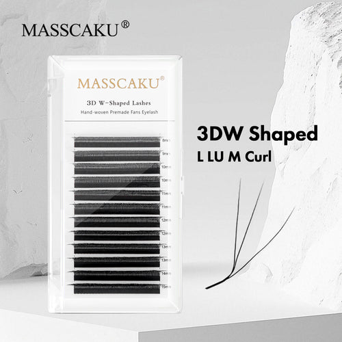 3D W Shaped Premade Fans Eyelash L LU M Curl