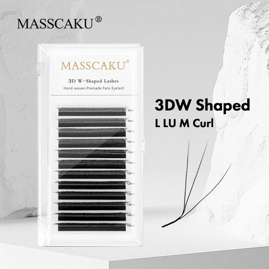 3D W Shaped Premade Fans Eyelash L LU M Curl