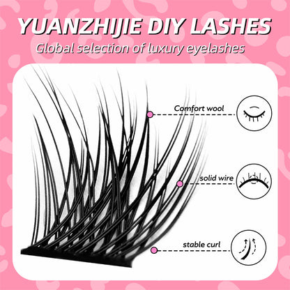 10 Lines Home DlY Clusters Lash Kit #90