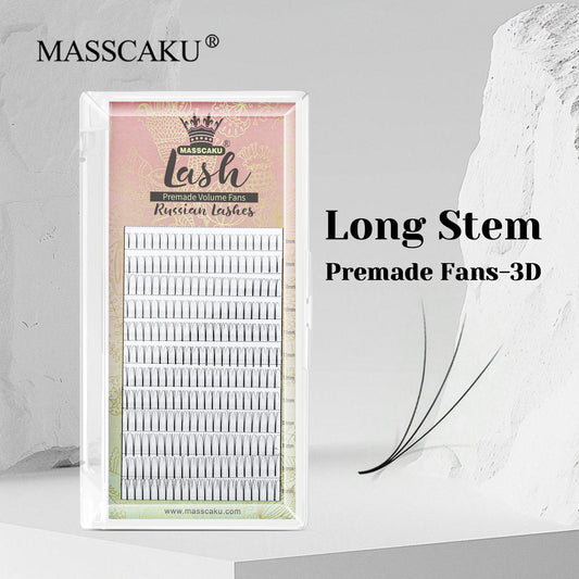 Premade Fans Long Stem Lashes 3D