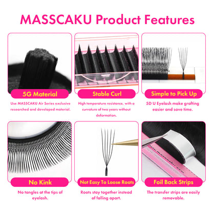 رموش بنية 5D على شكل حرف W 