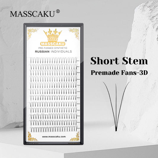 Premade Fans Short Stem Lashes 3D