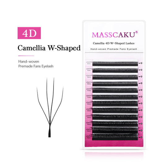Pestañas Camellia 4D en forma de W 