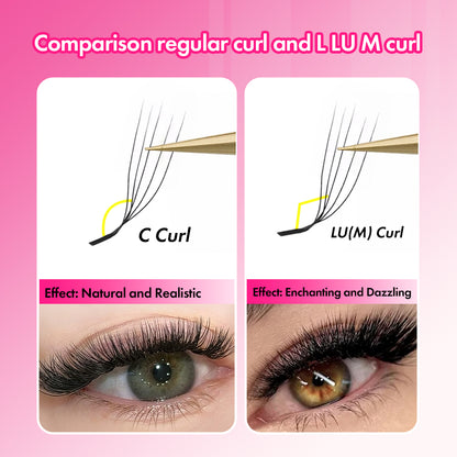 رموش بنية 5D على شكل حرف W 