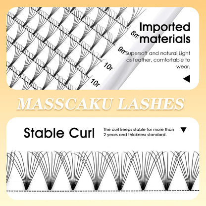 Premade Fans Short Stem Lashes 4D