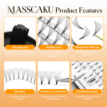 Premade Fans Short Stem Lashes 10D