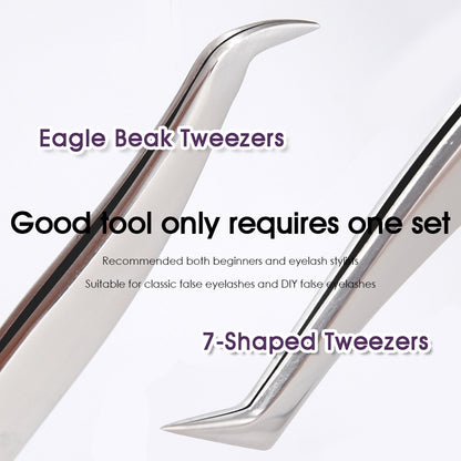 Chickbeak Shaped & 7 Shaped Eyelash Tweezers