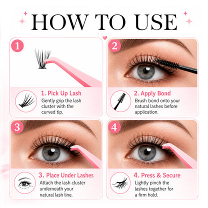 Pink Eagle Beak Shaped DIY Eyelash Tweezers