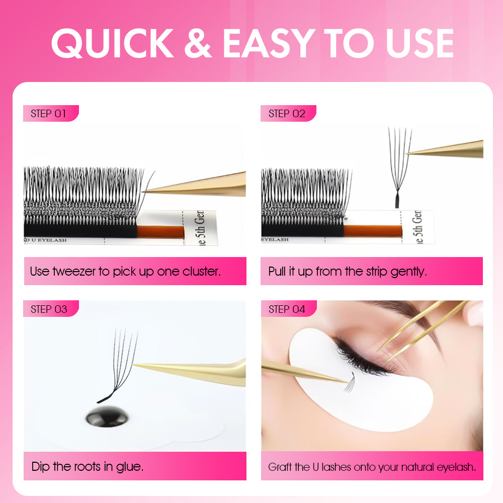 رموش بنية 5D على شكل حرف W 