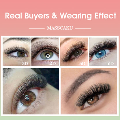 Premade Fans Long Stem Lashes 6D