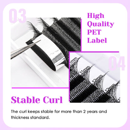 3D W Shaped Premade Fans Eyelash Extension
